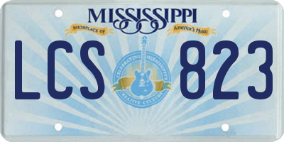 MS license plate LCS823