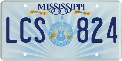 MS license plate LCS824