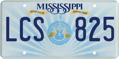 MS license plate LCS825