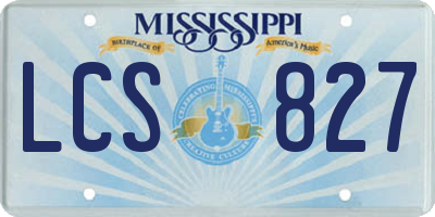 MS license plate LCS827