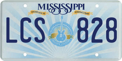 MS license plate LCS828