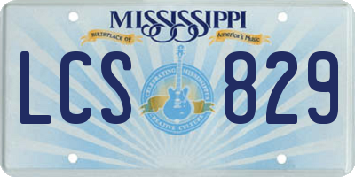 MS license plate LCS829