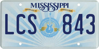 MS license plate LCS843