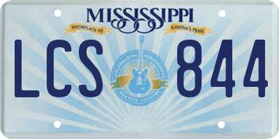 MS license plate LCS844