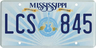 MS license plate LCS845