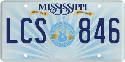 MS license plate LCS846