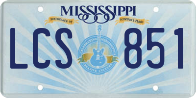 MS license plate LCS851