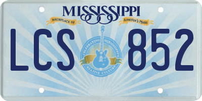 MS license plate LCS852