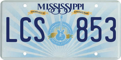 MS license plate LCS853