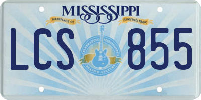 MS license plate LCS855