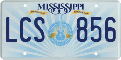 MS license plate LCS856