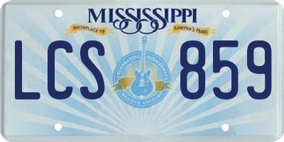 MS license plate LCS859