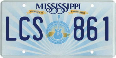 MS license plate LCS861