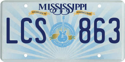 MS license plate LCS863
