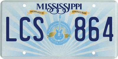 MS license plate LCS864