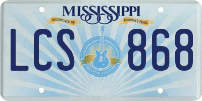 MS license plate LCS868