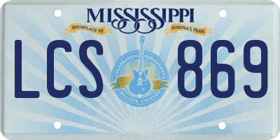 MS license plate LCS869