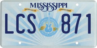 MS license plate LCS871