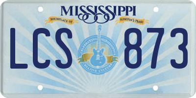 MS license plate LCS873