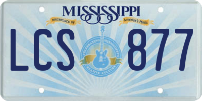 MS license plate LCS877