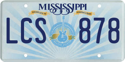 MS license plate LCS878