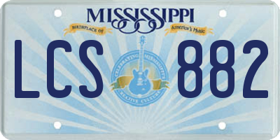 MS license plate LCS882