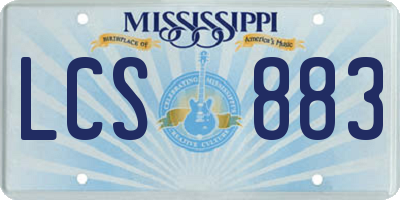 MS license plate LCS883