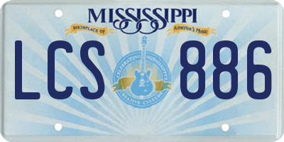 MS license plate LCS886