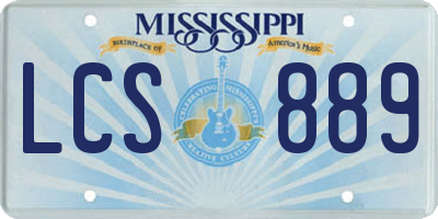 MS license plate LCS889