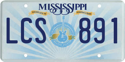 MS license plate LCS891