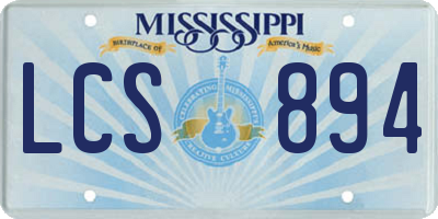 MS license plate LCS894