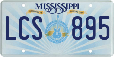 MS license plate LCS895