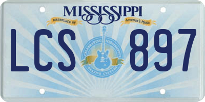 MS license plate LCS897