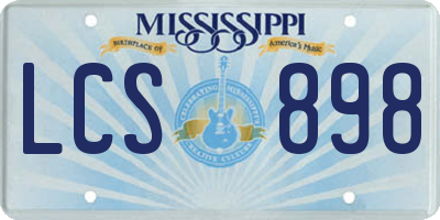 MS license plate LCS898