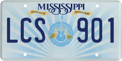 MS license plate LCS901