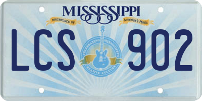 MS license plate LCS902