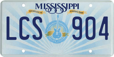 MS license plate LCS904