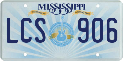 MS license plate LCS906