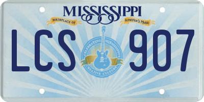 MS license plate LCS907