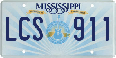 MS license plate LCS911