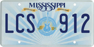 MS license plate LCS912