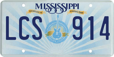 MS license plate LCS914