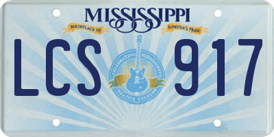 MS license plate LCS917