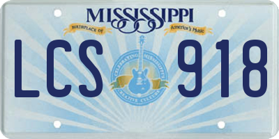 MS license plate LCS918