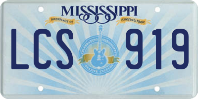 MS license plate LCS919
