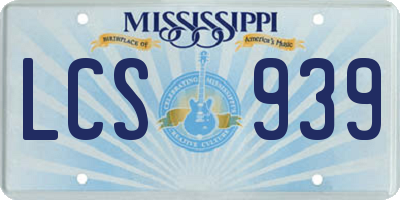 MS license plate LCS939