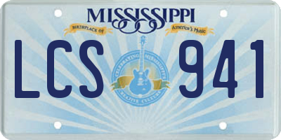 MS license plate LCS941