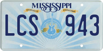 MS license plate LCS943