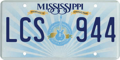 MS license plate LCS944