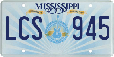 MS license plate LCS945